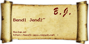 Bendl Jenő névjegykártya