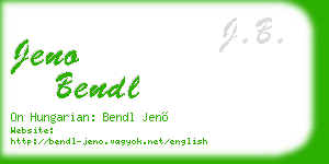 jeno bendl business card